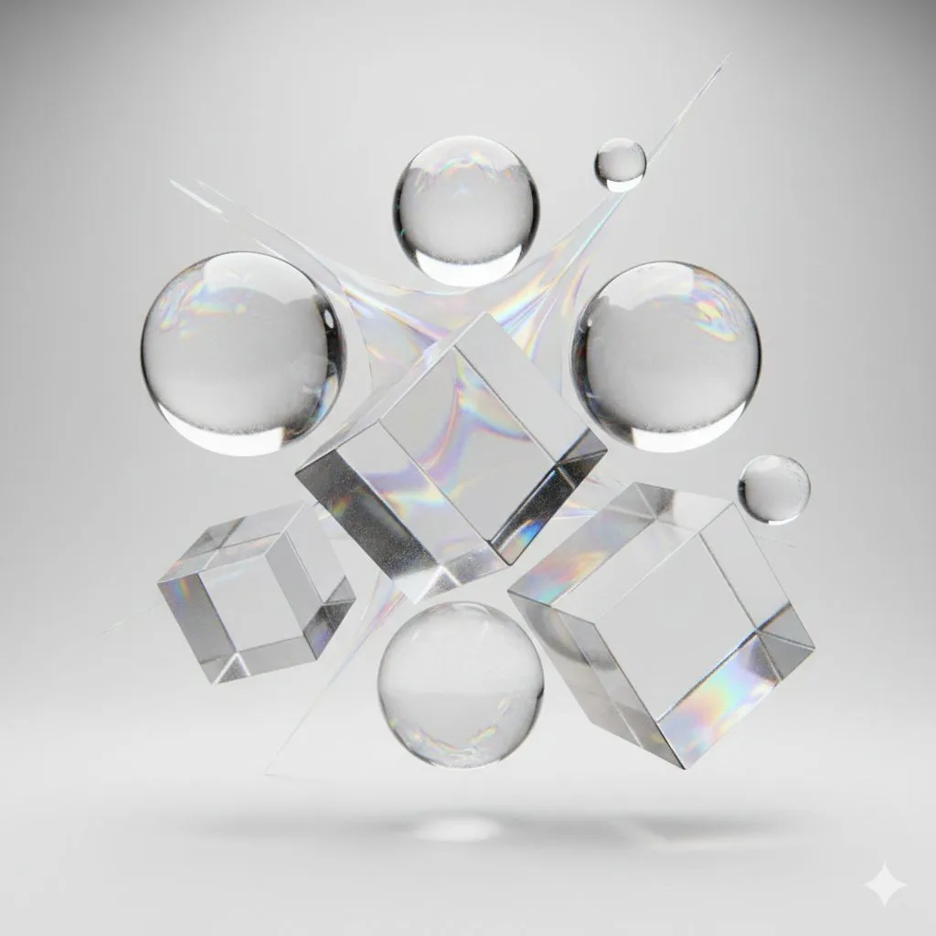 Abstract 3D Glass Shapes