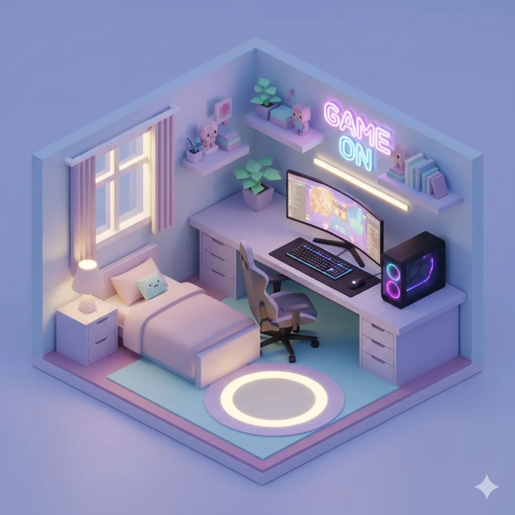 Low Poly Isometric Room