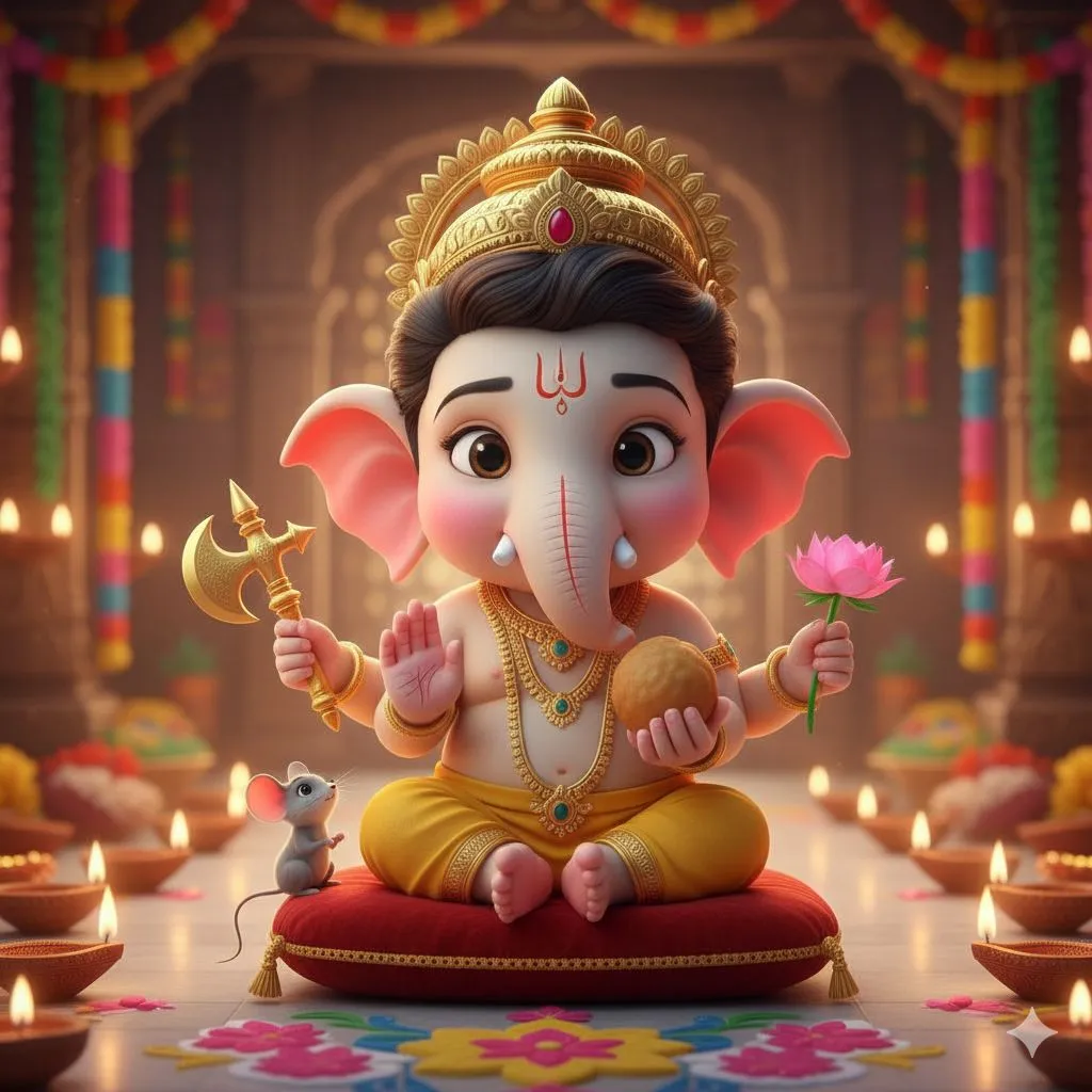 Cute 3D Ganesha